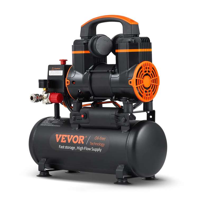 Compresor de Aire Silencioso de 8L 900W 1,2CV Presión Máxima de 3,5 Mpa Motor sin Aceite…