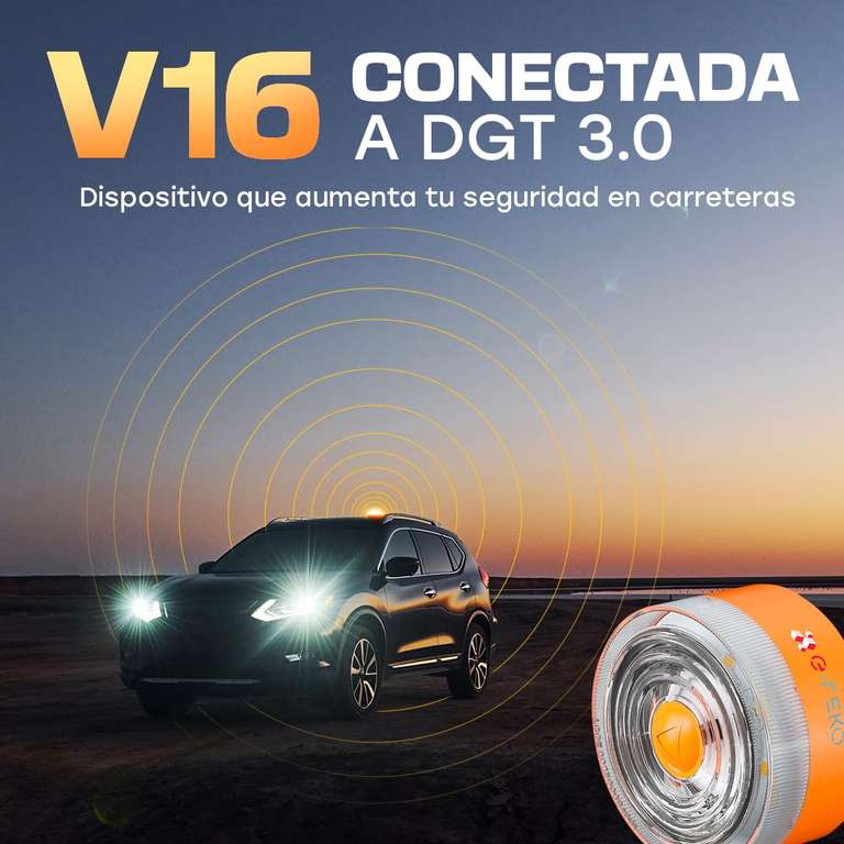 WEIDA Baliza V16 - Luz De Emergencia Geolocalizable | Modelo F168 | Baliza para Coche Hom…